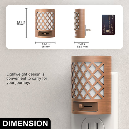 YANSUN 3.54 in. H Plug-in Dimmable Night Light 2-Pack, 3000K Warm Light, Vintage Style, US Plug