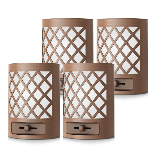 YANSUN 4-Pack 1W Plug-in Light-Controlled Night Light, Retro Dimming, 3000K Warm Light, U.S. Two-Prong Plug