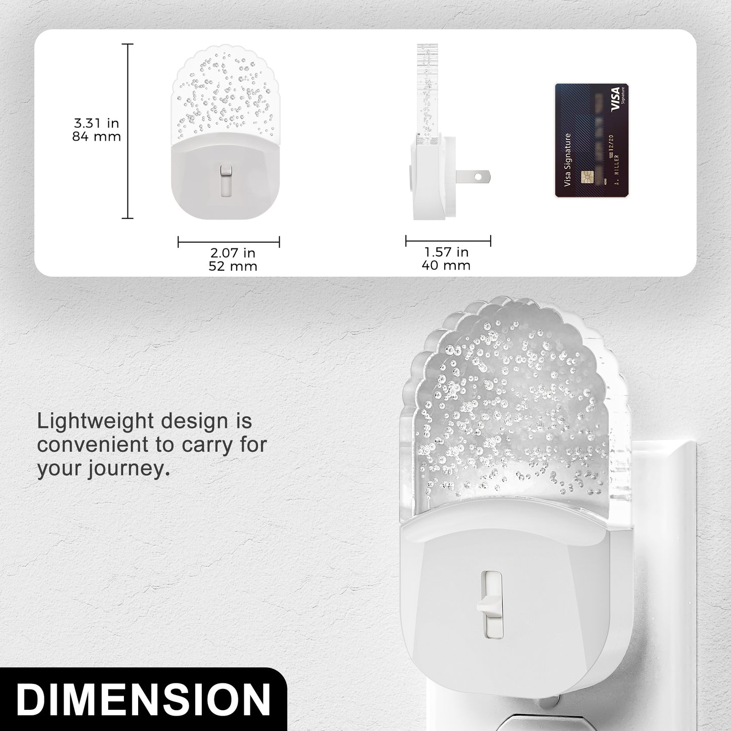 YANSUN 0.5-Watt Plug-in Integrated LED Night Light with Light Sensor, Acrylic Decoration, Warm 3000K, White, 4-Pack