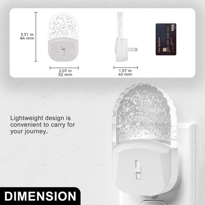 YANSUN 0.5-Watt Plug-in Integrated LED Night Light with Light Sensor, Acrylic Decoration, Warm 3000K, White, 4-Pack