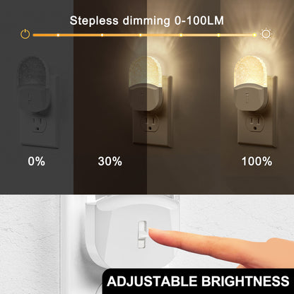 YANSUN 0.5-Watt Plug-in Integrated LED Night Light with Light Sensor, Acrylic Decoration, Warm 3000K, White, 4-Pack