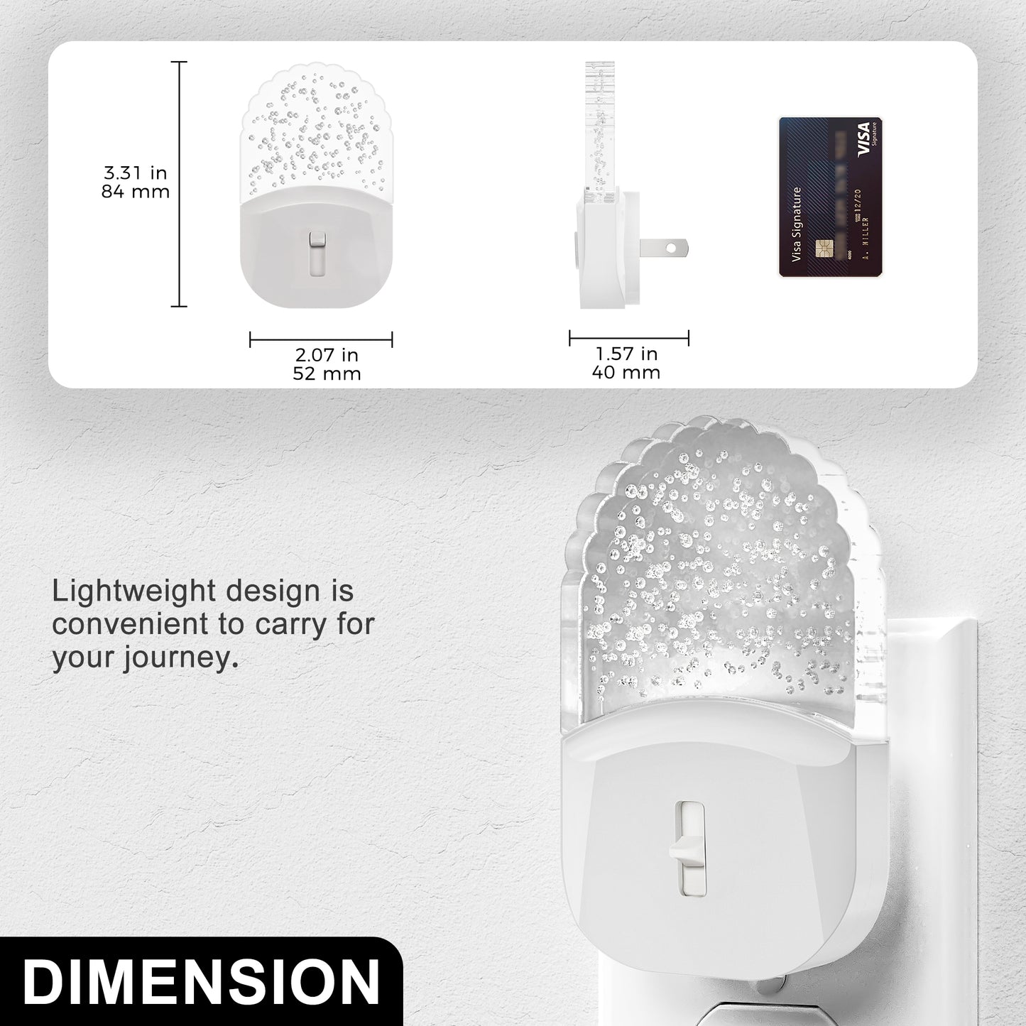 YANSUN 0.5-Watt Integrated LED Plug-In Acrylic Night Light, Amber 2000K, Dimmable, Light Sensor, White Housing, 4-Pack