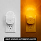 YANSUN 0.5-Watt Integrated LED Plug-In Acrylic Night Light, Amber 2000K, Dimmable, Light Sensor, White Housing, 4-Pack