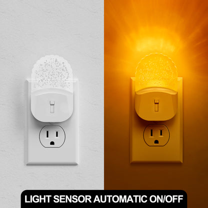 YANSUN 0.5-Watt Integrated LED Plug-In Acrylic Night Light, Amber 2000K, Dimmable, Light Sensor, White Housing, 4-Pack