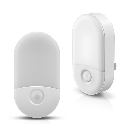 YANSUN 4-Pack Plug-in Night Lights Dusk-to-Dawn Sensor Warm Glow 2-Level Brightness US Plug