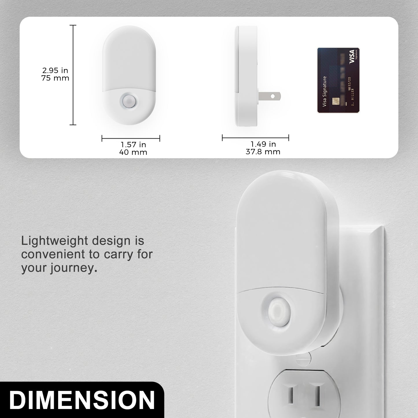 YANSUN 2-Pack Plug-in Amber Night Light, Dusk to Dawn Sensor, 0.6W LED Night Light with 2-Level Dimmer, White