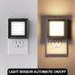 YANSUN 1-Watt Integrated LED Plug-In Night Light, Warm 3000K, Small Black Housing, Dimmable, Light Sensor, 4-Pack