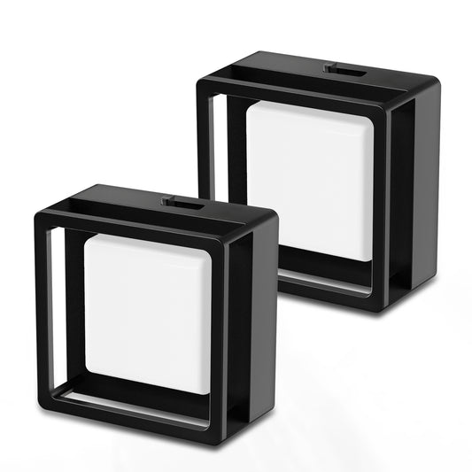 YANSUN 2-Pack 1W Plug-in Light-Controlled Night Light, Black, Warm White 3000K, Sliding Dimming Control, U.S. Two-Prong Plug