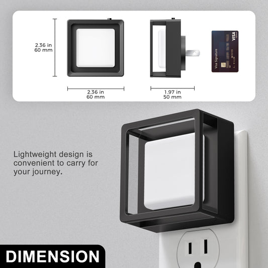 YANSUN 1-Watt Integrated LED Dimmable Plug-In Night Light, Red, Dusk to Dawn, 2-Pack