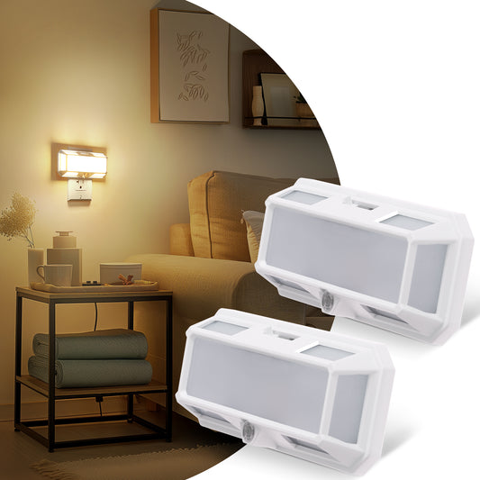 1-Light Dimmable LED Night Light Plug in with Dusk to Dawn Sensor, 3000K 0-250LM for Bathroom, Hallway, Bedroom (2-Pack)