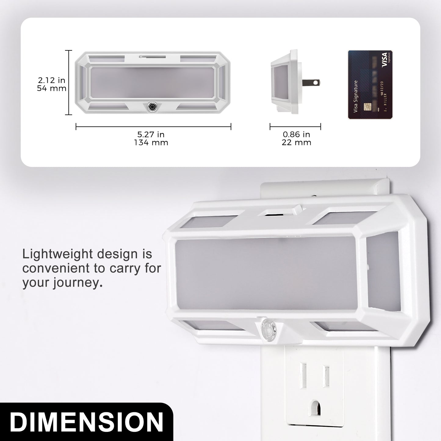YANSUN 1 Pack2W Light Sensor Integrated LED Night Light, Solar-Style Wall Lamp, White, Cool White 5000K, Plug-in