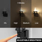 YANSUN 2-Pack 0.6W Plug-in Candle Night Lights, Black Wood Grain, Warm White 3000K, Adjustable C7 LED Filament