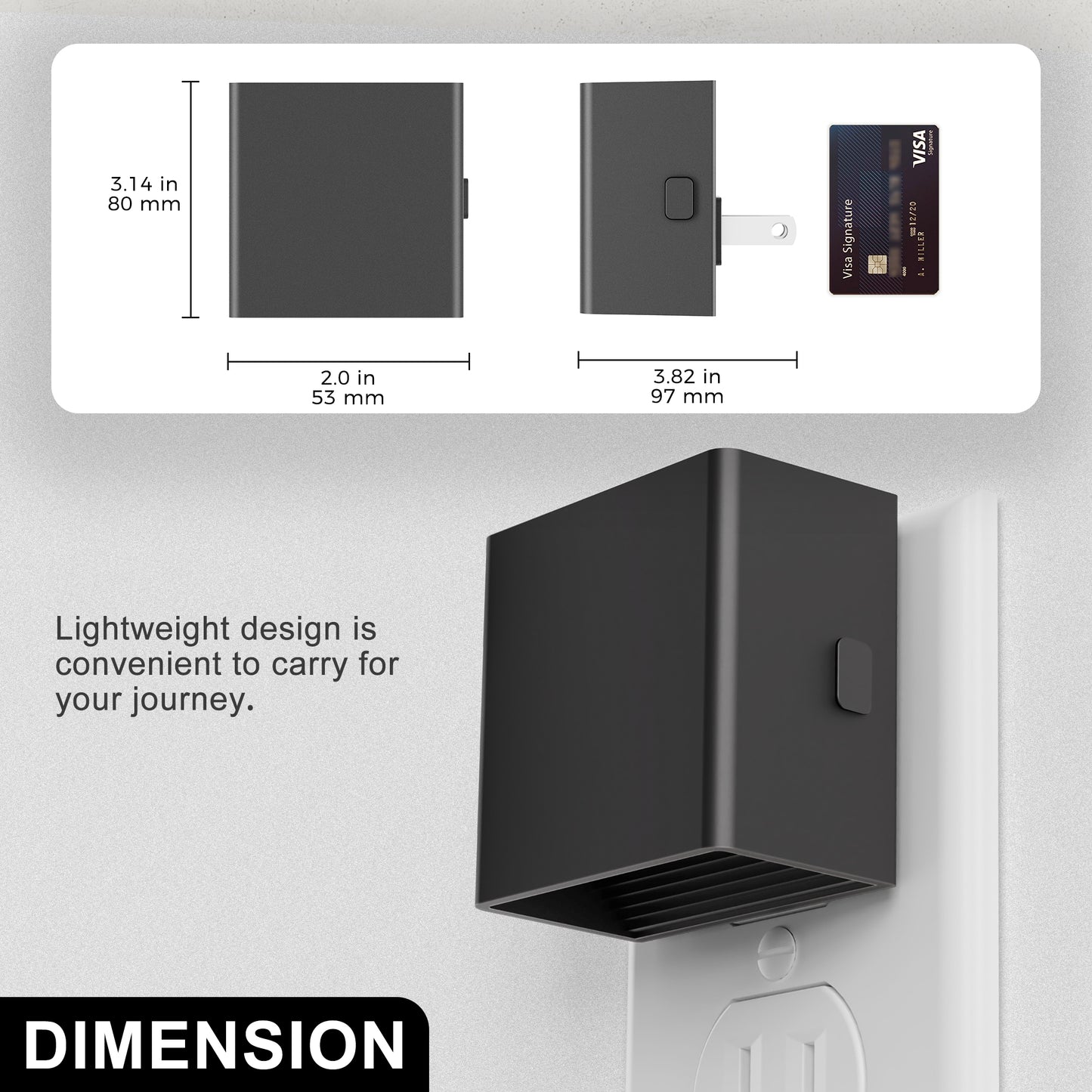 YANSUN 2-Pack 1W Plug-in Light Control Night Light, Up and Down Lighting, Amber 2000K, 3-Level Button Dimmer, Memory Function