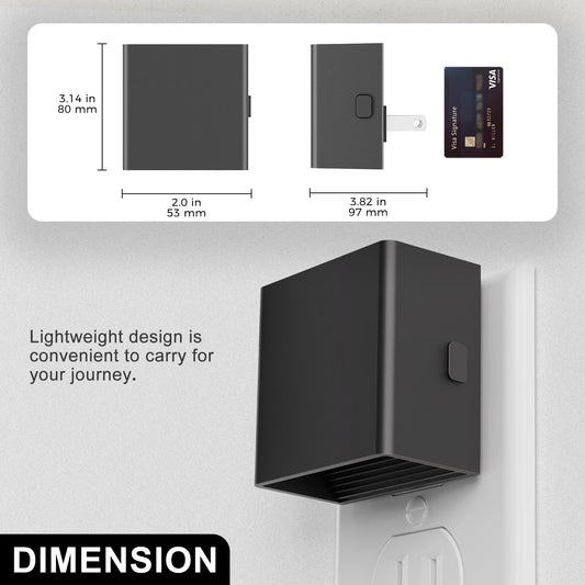 YANSUN 2-Pack 1W Plug-in Light Control Night Light, Up and Down Lighting, Amber 2000K, 3-Level Button Dimmer, Memory Function