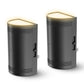 YANSUN 2-Pack 1W Black Half-Moon Plug-In Light Sensor Night Lights with Sliding Dimming, Warm 3000K, US Standard