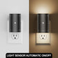 YANSUN 2-Pack 1W Black Half-Moon Plug-In Night Lights with Motion Sensor and Sliding Dimming, Warm 3000K, US Standard