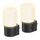 YANSUN 2-Pack 1W Black Cylinder Plug-In Light Sensor Night Lights with Sliding Dimming, Warm 3000K for Bedroom
