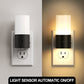 YANSUN 2-Pack 1W Black Cylinder Plug-In Light Sensor Night Lights with Sliding Dimming, Warm 3000K for Bedroom