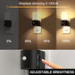 YANSUN 2-Pack Plug-in Black Motion Sensor Night Light with Slide Dimming, Cylinder Glow Cover and 3000K Warm Light