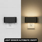YANSUN 2-Pack 1W Plug-in Dimmable Night Lights with Auto Light Control, Up and Down Lighting, Wall Sconce Style, Black Finish