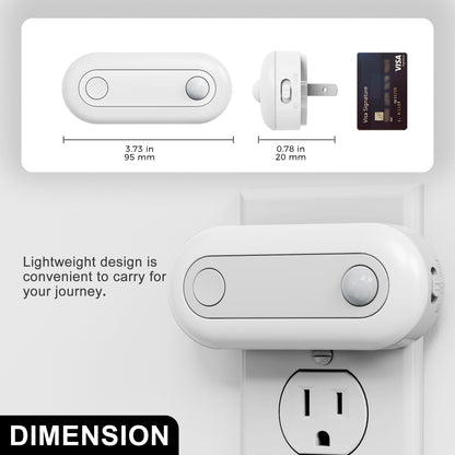 Motion Sensor Dusk to Dawn Night Light Plug in [2-Pack], Dimmable 30/60/100LM for Hallway, Bedroom, Kids Room