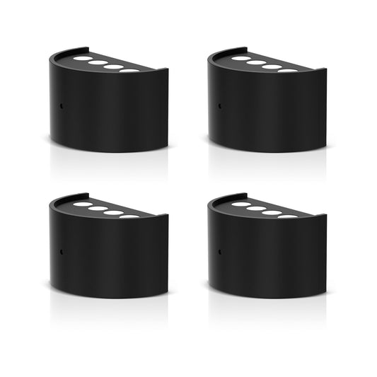 YANSUN 4-Pack 0.5W Plug-in Night Light with Photo Sensor, Semi-Arc Up & Down Wall Light, 3000K Warm White
