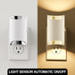 YANSUN 2-Pack 1W White Plug-In Night Lights, Cylindrical Up-Down Wall Lamps, Sliding Dimming, Warm 3000K