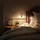 YANSUN 2-Pack 1W White Plug-In Night Lights, L-Shaped Wall Lamps with Warm 3000K Light, Three-Level Dimming, Easy US Installation