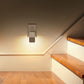YANSUN 2-Pack 1W White Plug-In Night Lights, L-Shaped Wall Lamps with Warm 3000K Light, Three-Level Dimming, Easy US Installation