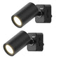 YANSUN 2-Pack 1W Black Plug-In Night Lights, Rotatable Cylinder Design, Warm 3000K Adjustable Dimming, US Plug
