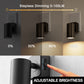 YANSUN 2-Pack 1W Black Plug-In Night Lights, Rotatable Cylinder Design, Warm 3000K Adjustable Dimming, US Plug