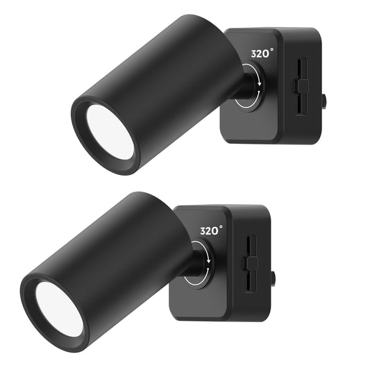 YANSUN 2-Pack 1W Dusk to Dawn Plug-in Night Lights Adjustable Cylinder Head 5000K Cool White Dimmable LED Night Lights for Bedroom Hallway Bathroom
