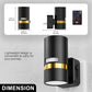YANSUN 2-Pack Plug-In Motion Sensor Night Light Cylindrical Design with Black Finish and Gold Accent, 3000K, 3 Adjustable Modes