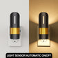 YANSUN 2-Pack 1W Black Plug-In Bamboo Hollow Cylinder Night Lights with Gold-Tone Belt, Warm 3000K Dimmable, US Plug