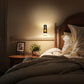 YANSUN 2-Pack 1W Black Plug-In Bamboo Hollow Cylinder Night Lights with Gold-Tone Belt, Warm 3000K Dimmable, US Plug