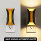 YANSUN 2-Pack 1W LED Plug-In Night Light with Hourglass Waist Design, Up/Down Light, Adjustable Slide Dimmer 0%-100%, Warm 3000K