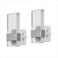 YANSUN 2-Pack Plug-In Night Lights with Frosted Acrylic Columns, Brushed Nickel Finish, 5000K White Light, Dimmable