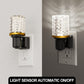 YANSUN 1-Watt Integrated LED Plug-In Night Light, White 5000K, Diamond Crystal Shade, Slide Adjustable, Light Sensor, 1-Pack