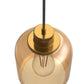 YANSUN 1-Light Traditional Pendant Light with Rounded Amber Glass Shade and Copper-Plated Metal Finish, No Bulbs Included