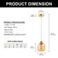 YANSUN 1-Light Traditional Pendant Light with Rounded Amber Glass Shade and Copper-Plated Metal Finish, No Bulbs Included