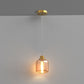 YANSUN 1-Light Traditional Pendant Light with Rounded Amber Glass Shade and Copper-Plated Metal Finish, No Bulbs Included