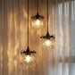 YANSUN 12.6 in 3-Light Cluster Black Powder-Coated Metal Frame Pendant Light with Clear Glass Shades, E12 Base