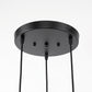 YANSUN 12.6 in 3-Light Cluster Black Powder-Coated Metal Frame Pendant Light with Clear Glass Shades, E12 Base