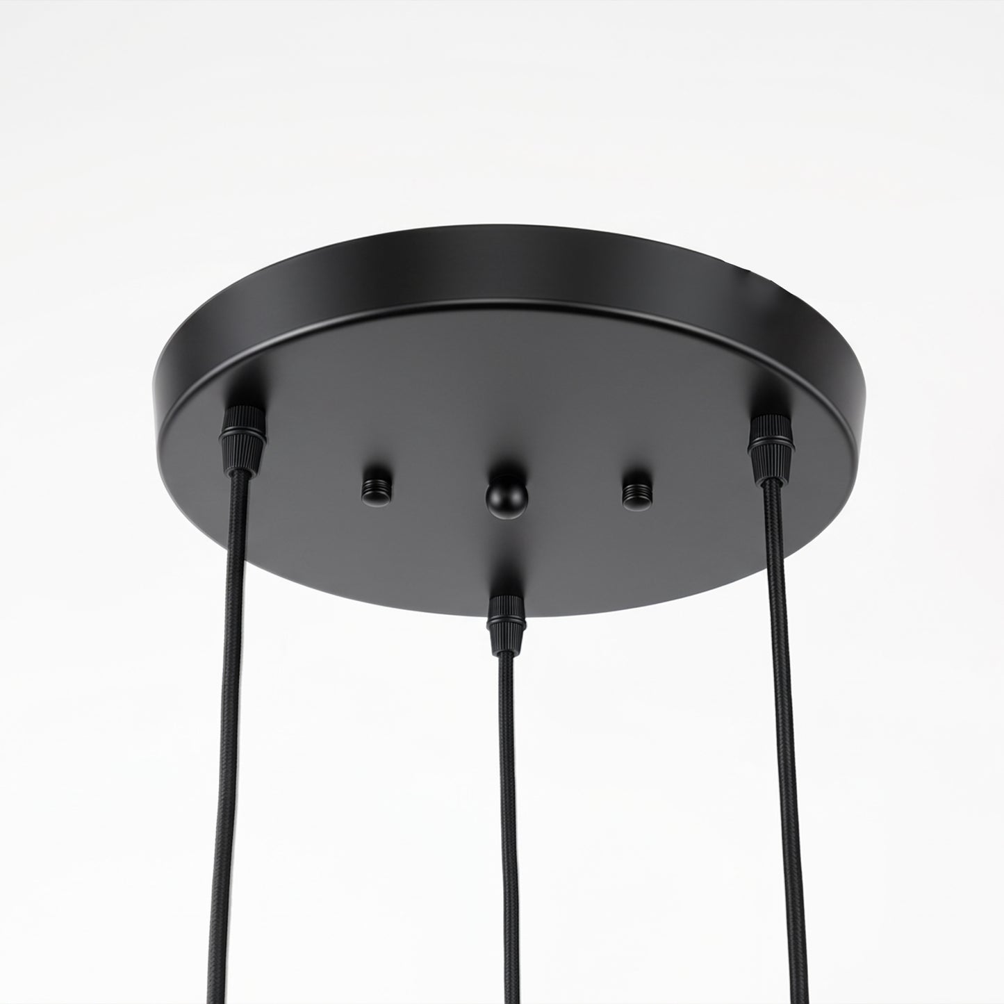 YANSUN 12.6 in 3-Light Cluster Black Powder-Coated Metal Frame Pendant Light with Clear Glass Shades, E12 Base