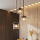 YANSUN 12.6 in 3-Light Cluster Black Powder-Coated Metal Frame Pendant Light with Clear Glass Shades, E12 Base