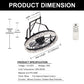YANSUN 20 in 5-Blade Dual Mount Fan Light with Remote Control, Black, 110-220V