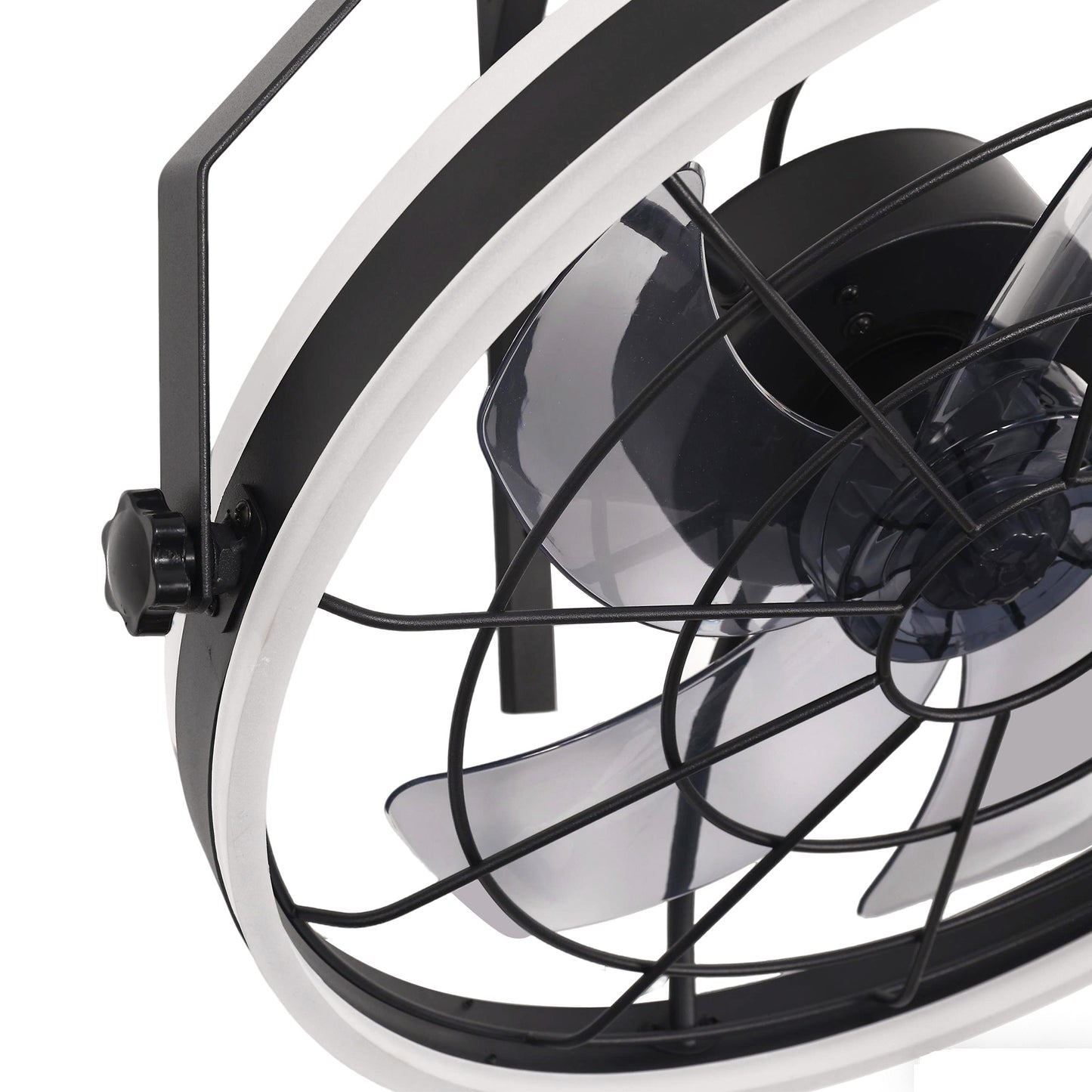 YANSUN 20 in 5-Blade Dual Mount Fan Light with Remote Control, Black, 110-220V, Hardwired