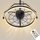 YANSUN 20 in 5-Blade Dual Mount Fan Light with Remote Control, Black, 110-220V, Hardwired