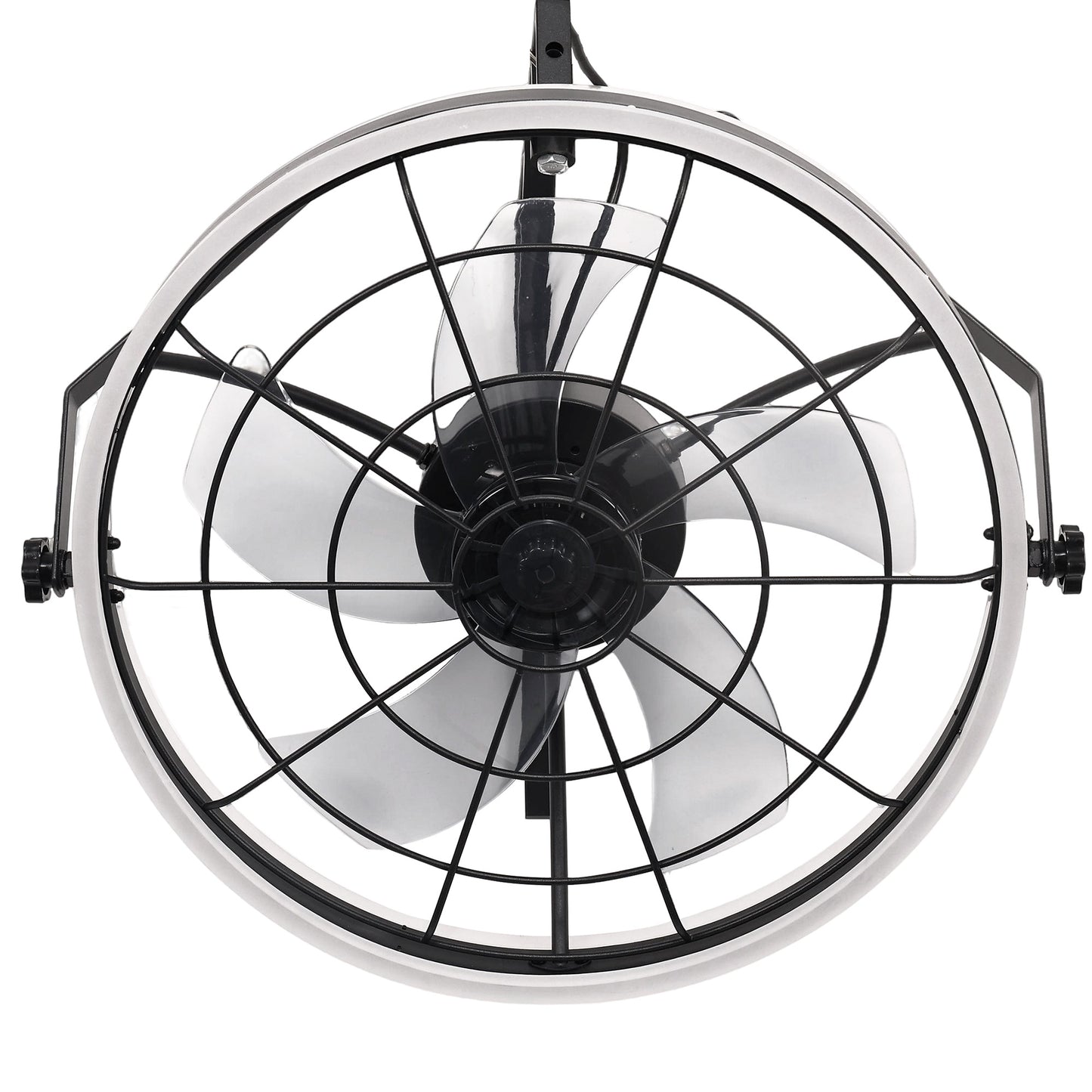 YANSUN 20 in 5-Blade Dual Mount Fan Light with Remote Control, Black, 110-220V, Hardwired