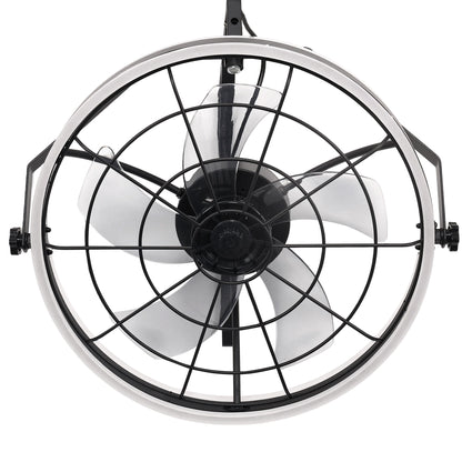 YANSUN 20 in 5-Blade Dual Mount Fan Light with Remote Control, Black, 110-220V, Hardwired